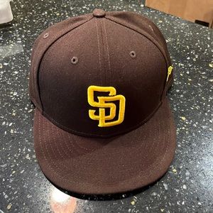 Brown SD fitted hat